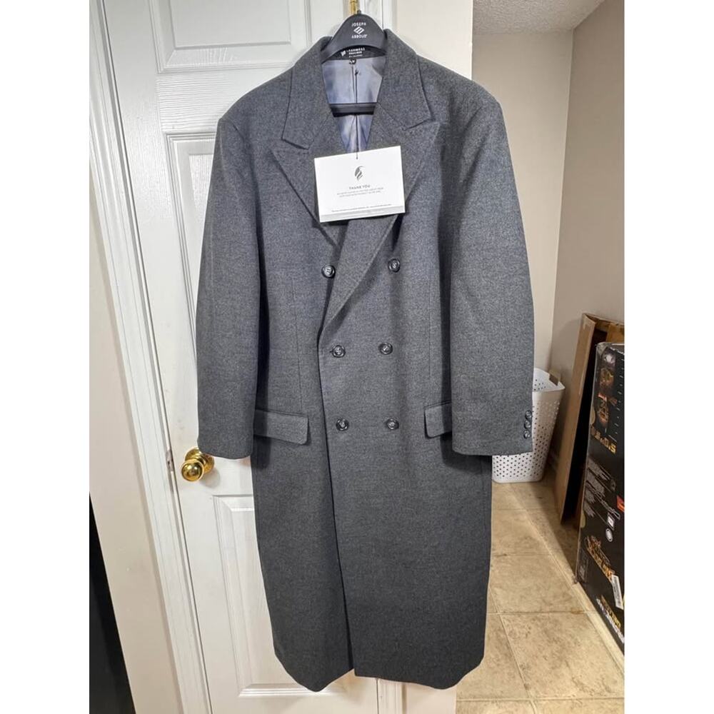 Men’s Cashmere Boutique 100% Cashmere Charcoal Overcoat 44 Large New